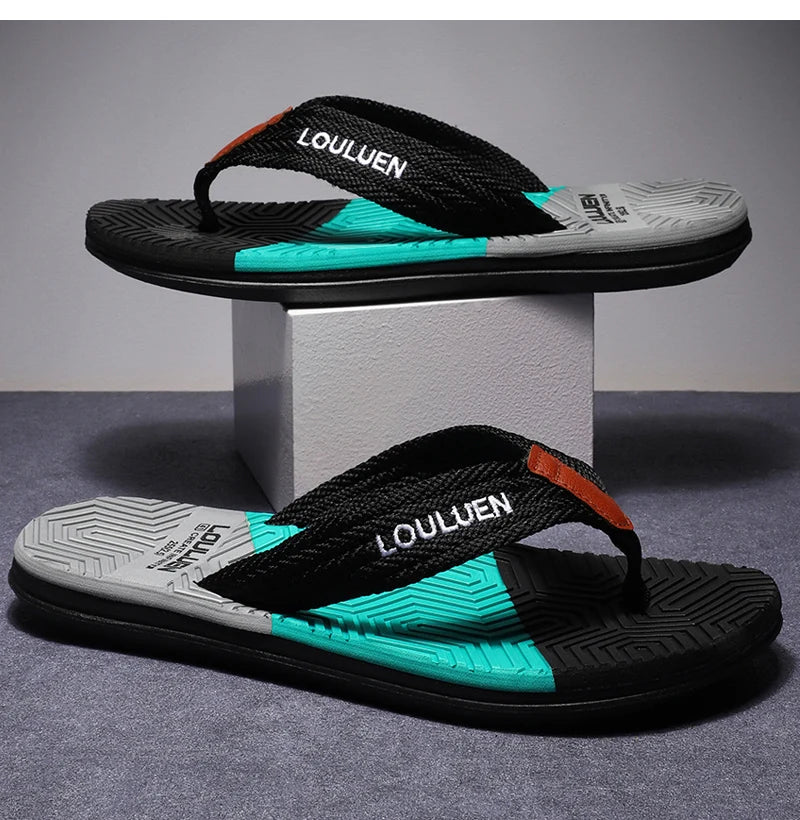 Men’s Fashion Flip Flops — Summer Beach Slippers, Breathable & Comfortable