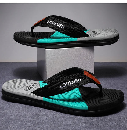 Men’s Fashion Flip Flops — Summer Beach Slippers, Breathable & Comfortable