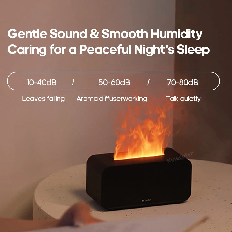 Mini Desktop Flame Humidifier with LED Lights – USB Diffuser & Aromatherapy