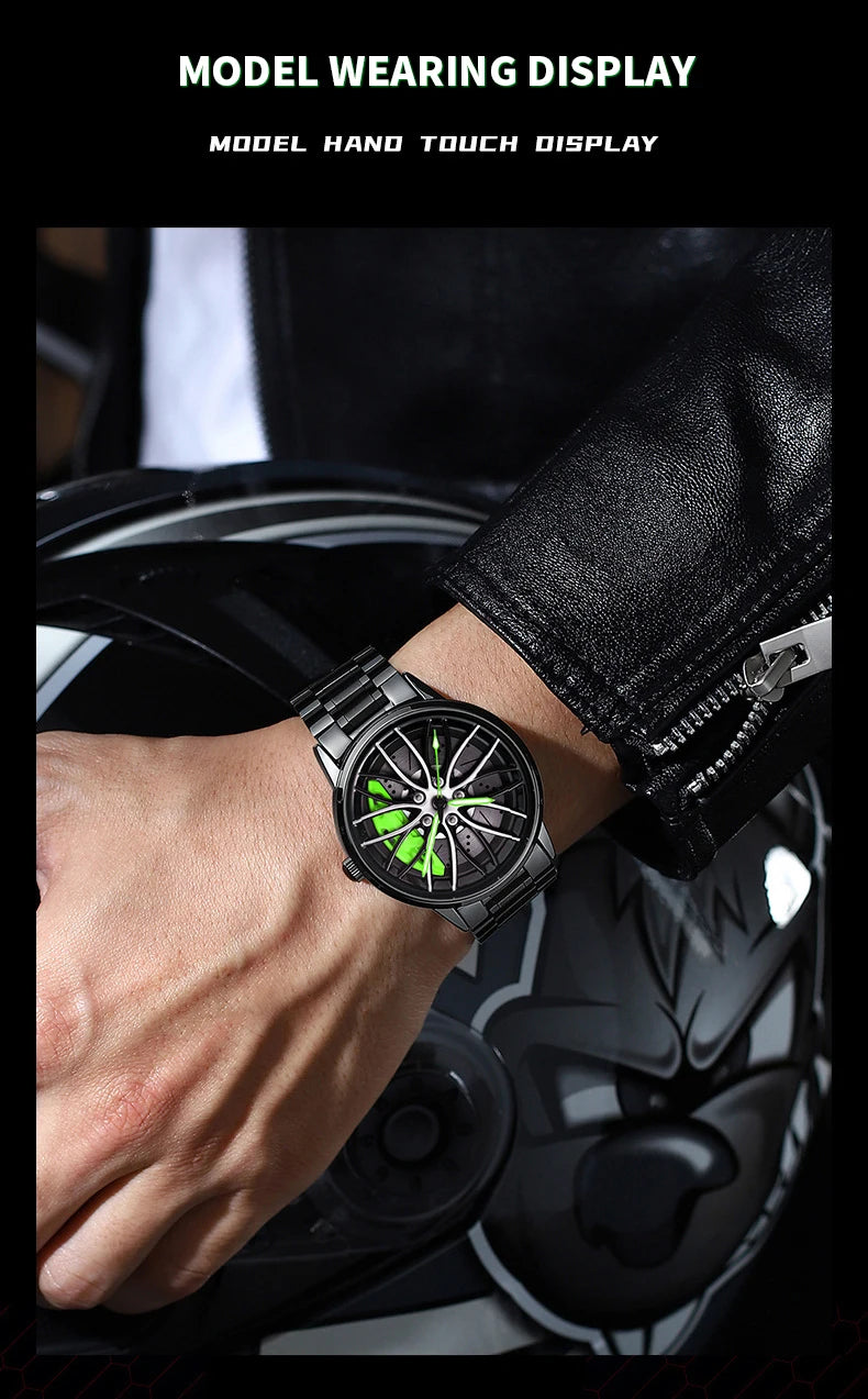 Men’s Casual Sports Watch – 42mm, Stainless Steel Band, 3Bar Quartz