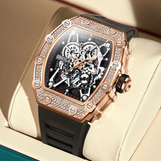 New ONOLA Men’s Watch 2022: diamond-inlay, quartz accuracy, waterproof.