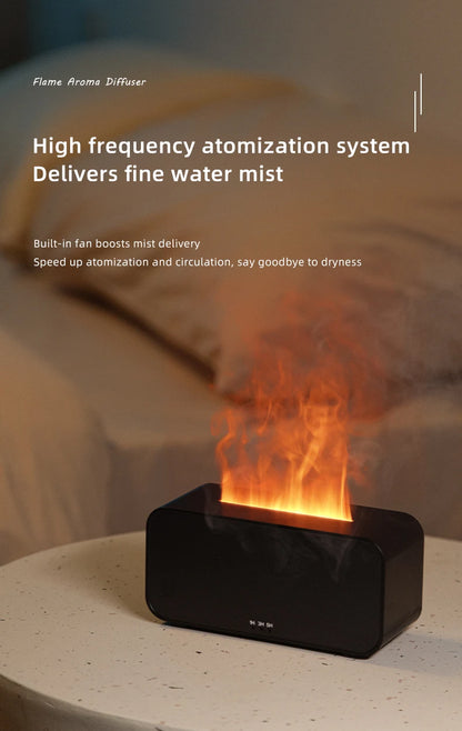 Mini Desktop Flame Humidifier with LED Lights – USB Diffuser & Aromatherapy