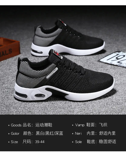 Men’s 2025 Breathable Lace-Up Running Shoes – Light Casual Sports Sneakers