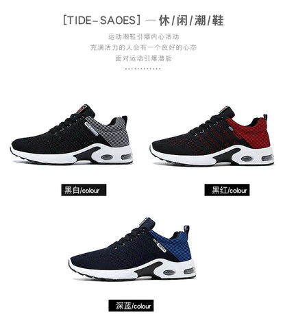 Men’s 2025 Breathable Lace-Up Running Shoes – Light Casual Sports Sneakers